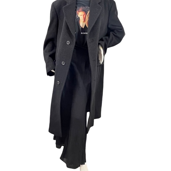 Silver Cloud Other - Silver Cloud Bulgaria Mens 40R Black Italian Cashmere Wool Overcoat Top Coat